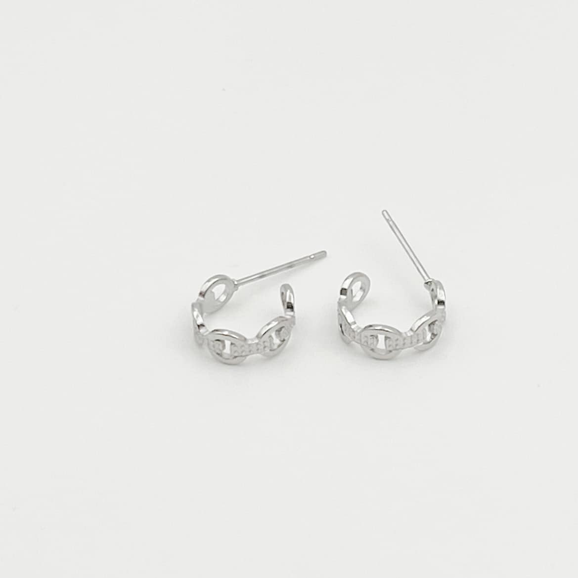 Boucles D'Oreilles Créoles Strass - Argent 925, Zirconium Cubique, 4 Tailles (30mm à 60mm)