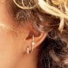 Boucles d'oreilles SYBILLE - Doré & Blanc