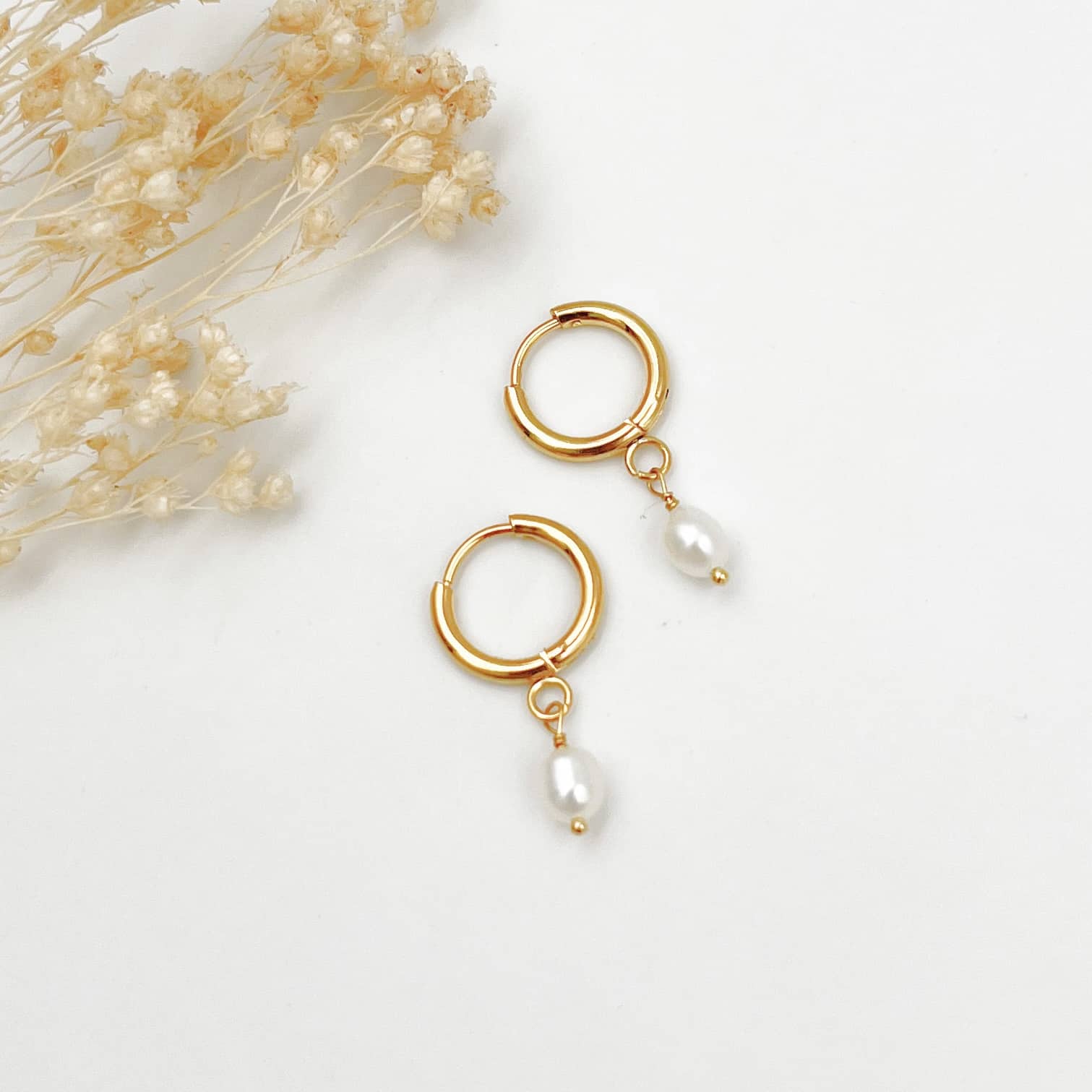 20 Paires Boucles D'Oreilles Femme - Acier Inoxydable Hypoallergénique Avec Perles Et Zircon - Mini Creoles Pendantes (Argent)