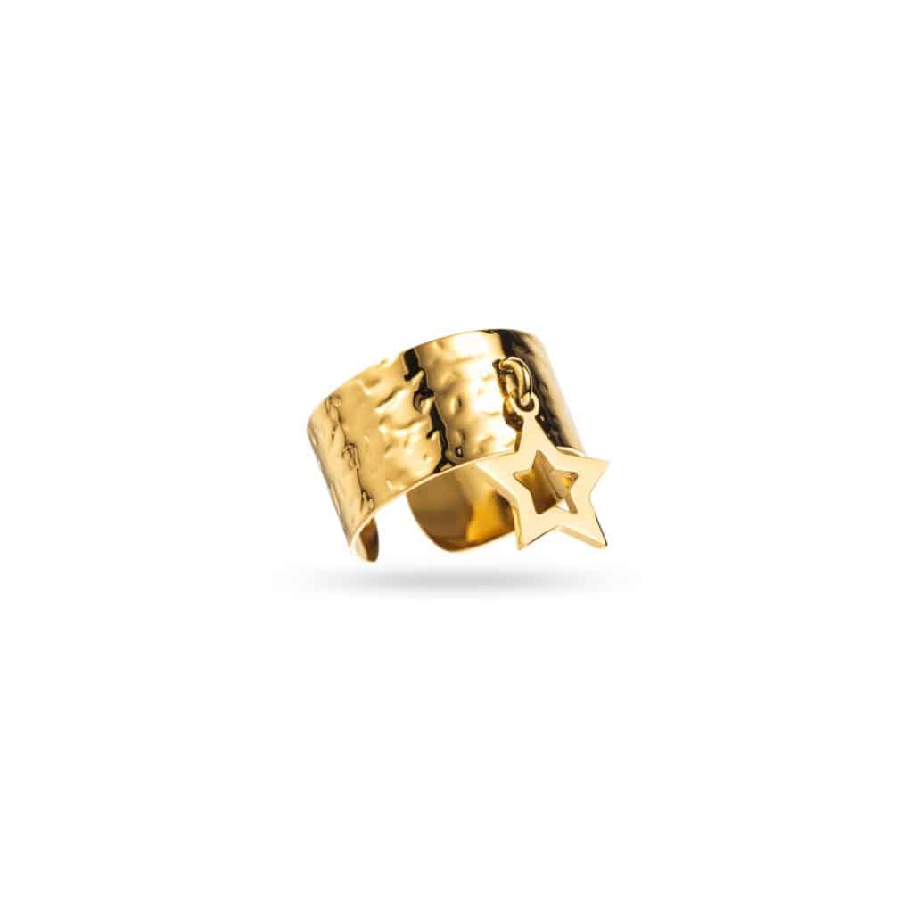 Bague Pampille Étoile En Acier Inoxydable Argenté - Neuf Avec Étiquettes