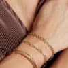 Bracelet en acier inoxydable or bijou femme chaine large et plate cadeau