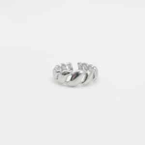 Bague chaine acier argent Bague épaisse en acier inoxydable de type chaine XXL