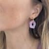 Boucles d’oreilles créoles fleurs acier inoxydable