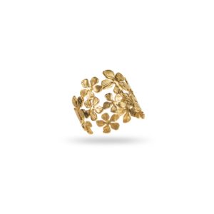 Bague flora en acier inoxydable or bijou femme fleurs