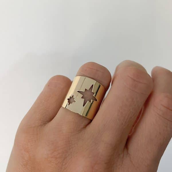 Bague large en acier inoxydable bijou femme hypoallergénique