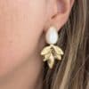 Bijou pierre de nacre boucles d'oreilles