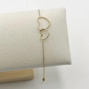 Bracelet avec coeur bijou en acier inoxydable or