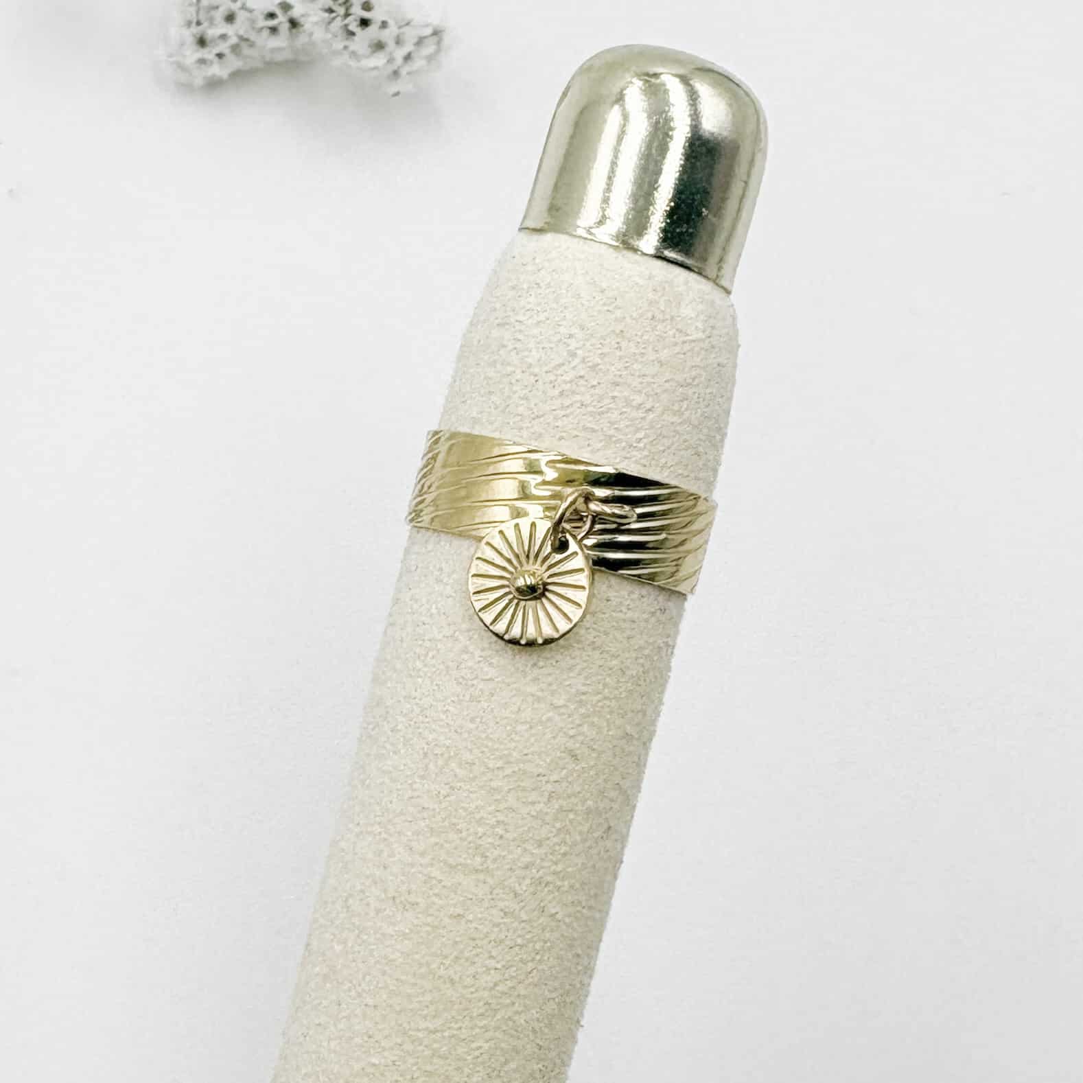Bague Femme Pampille Zirconiums - Acier Inoxydable Plaqué Or 18K, Ouverte, Style élégant