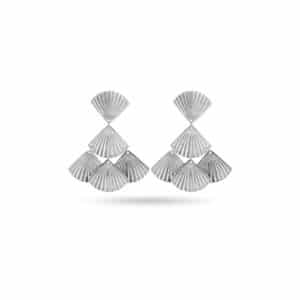 Boucles d'oreilles pendantes en acier inoxydable argent