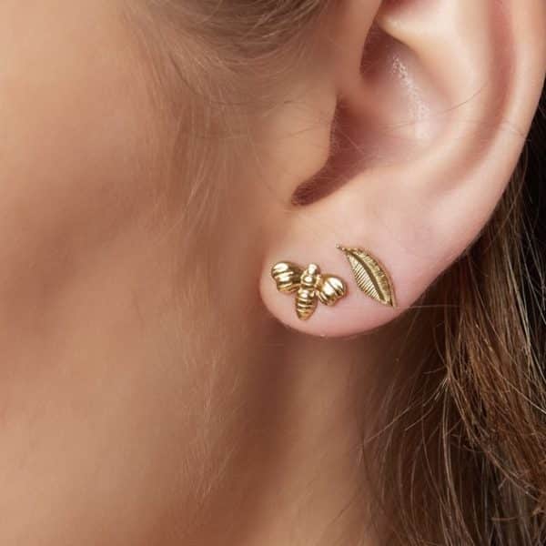 Boucles d'oreilles puces d'oreilles en acier inoxydable en forme d'abeilles bijou femme