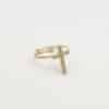 Bague fine en acier inoxydable ajustable avec petite croix sertie de strass