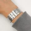 Bracelet jonc acier inoxydable argent manchette