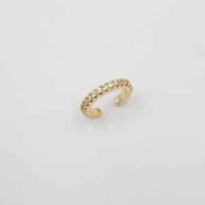 Bague d’oreille – Earcuff plaqué or avec petits strass incrustés Notre site internet La Boutique de Cha dispose d’une centaine de petites bagues: n’hésitez pas à porter ce bijou en accumulation