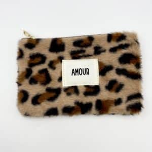 Pochette fausse fourrure amour