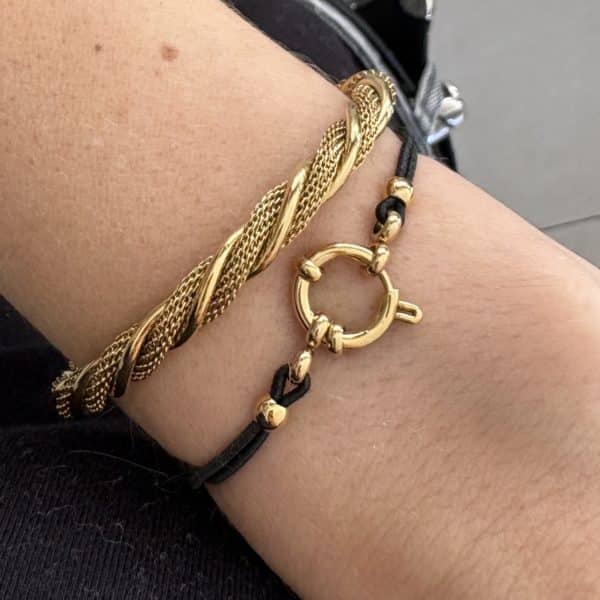 Bracelet elastique mousqueton acier inoxydable