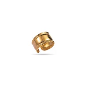 Bague jonc en acier inoxydable doré bijou femme ajustable