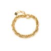 Bracelet en acier inoxydable à gros maillons travaillés et torsadés avec fermoir mousqueton