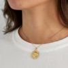 Collier très fin en acier inoxydable doré avec pendentif soleil