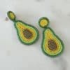Boucles d'oreilles pendantes avec tige en acier inoxydable, en forme d'avocats - Bijou en acier inoxydable