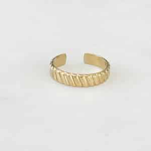 Bague fine en acier inoxydable doré