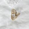 Bague ovale large sur le doigt composée de fins anneaux en acier inoxydable or, or rose et argent Bijou fantaisie de qualité à petit prix