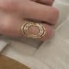 Bague ovale large sur le doigt composée de fins anneaux en acier inoxydable or, or rose et argent Bijou fantaisie de qualité à petit prix