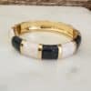 Bracelet jonc ZOE - Doré & Gris foncé