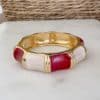 Bracelet jonc doré et rouge irisé – Bijou femme