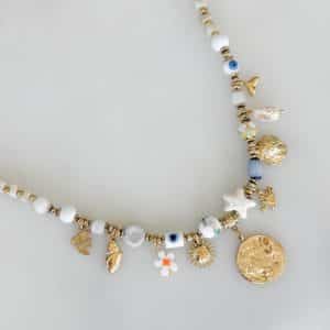 Collier à maillons et pampilles VAIANA en acier inoxydable de couleur or