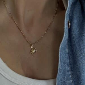Collier en acier inoxydable - Pendentif tortue
