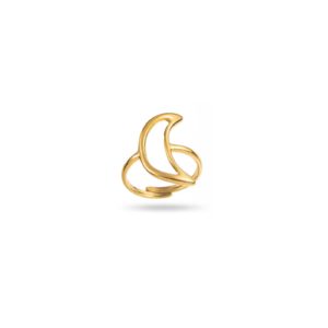 Bague avec lune - Bijou en acier inoxydable doré Joli bague composé d'un fin anneau supplanté d'une jolie lune fine et ajourée.  Bague composée d’un très fin anneau supplanté d'une jolie lune ajourée  Bijou fantaisie de qualité à petit prix Cette bague est ajustable, réglable, elle s’adaptera à votre main peu importe la largeur du doigt auquel vous désirez la porter: taille unique Les petits bijoux sont l’accessoire idéal pour ajouter une petite touche de votre personnalité à votre style. A porter selon votre humeur et selon votre envie du moment Notre site internet La Boutique de Cha dispose d’une centaine de petites bagues: n’hésitez pas à porter ce bijou en accumulation à d’autres pépites en ligne sur notre site internet Accumulation:  Sur la seconde photo, la bague LUNIE est portée en accumulation à la bague OCEANE, vous pouvez la découvrir en cliquant ici  Le petit plus:  Nos bijoux sont livrés dans des packagings adaptés au transport. Soit dans une petite boite, soit dans un petit pochon de velours en fonction de leur fragilité Cadeau: Si ce bijou est un cadeau, nous proposons de jolies pochettes cadeau: clique ici pour les découvrir  Bague fine LUNIE en acier : L’acier inoxydable est un matériau très interessant. Il ne perd pas sa couleur, ne noircit pas, ne rouille pas au contact de l’eau. Il ne laisse pas de trace noire sur le doigt. De plus, l’acier inoxydable est anti allergène et sans nickel. Il est le meilleur moyen de fabriquer des bijou de qualité, qui résistent au temps, à tout petits prix Bague lune en acier inoxydable doré