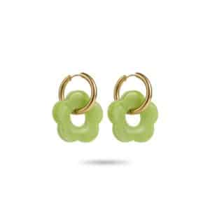 BOUCLES D'OREILLES MARGUERITES VERTES