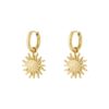 Boucles d’oreilles mini créoles en acier inoxydable et pendentifs soleil