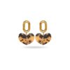 Boucles d'oreilles pendantes coeur léopard