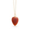 Collier sautoir en acier inoxydable et pierre naturelle de cornaline
