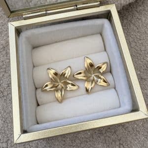 Puces d’oreilles en acier inoxydable or en forme de fleurs