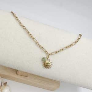 Bracelet POESIA - Doré & Vert émeraude