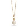 Collier en acier inoxydable avec pendentif en pierre naturelle