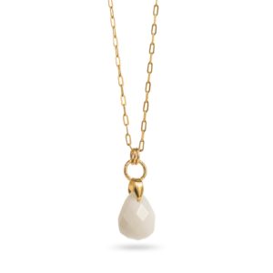 Collier en acier inoxydable avec pendentif en pierre naturelle