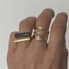 Bague large en acier inoxydable doré