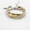 Bracelet jonc en acier inoxydable martelé avec joli bandana entremêlé