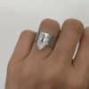 Bague breloque coeur LOVEA en acier inoxydable argent avec petits strass blancs