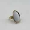 Bague large avec pierre naturelle de nacre
