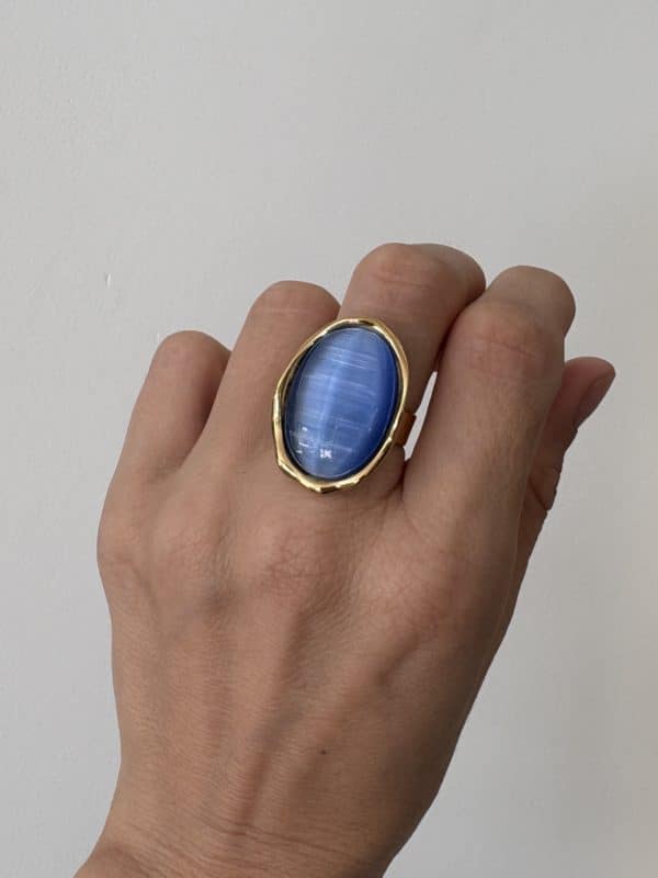 Bague LAUREEN – Bague large avec pierre naturelle de nacre – Bijou doré en acier inoxydable Bague large fabriquée en acier inoxydable de couleur dorée. Vous trouverez une pierre naturelle de nacre en son centre. Bijou fantaisie de qualité à petit prix Cette bague est ajustable, réglable, elle s’adaptera à votre main peu importe la largeur du doigt auquel vous désirez la porter: taille unique Les petits bijoux sont l’accessoire idéal pour ajouter une petite touche de votre personnalité à votre style. A porter selon votre humeur et selon votre envie du moment Notre site internet La Boutique de Cha dispose d’une centaine de petites bagues: n’hésitez pas à porter ce bijou en accumulation à d’autres pépites en ligne sur notre site internet pour une accessoirisation optimale de votre look Le petit plus: Nos bijoux sont livrés dans des packagings adaptés au transport. Soit dans une petite boite, soit dans un petit pochon de velours en fonction de leur fragilité Cadeau: Si ce bijou est un cadeau, nous proposons de jolies pochettes cadeau: clique ici pour les découvrir Bague large LAUREEN en acier : L’acier inoxydable est un matériau très interessant. Il ne perd pas sa couleur, ne noircit pas, ne rouille pas au contact de l’eau. Il ne laisse pas de trace noire sur le doigt. De plus, l’acier inoxydable est anti allergène et sans nickel. Il est le meilleur moyen de fabriquer des bijou de qualité, qui résistent au temps, à tout petits prix SUIVEZ NOUS SUR INSTAGRAM ET PARTAGEZ VOS LOOKS #LBDC : Notre insta en cliquant ici
