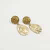 Boucles d'oreilles pendantes en acier inoxydable de couleur dorée - Bijou en acier inoxydable