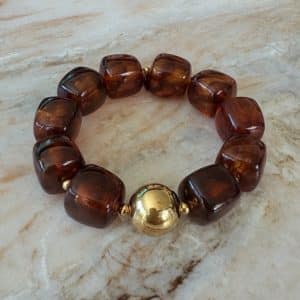 Bracelet grosses perles élastique