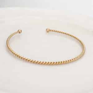 Bracelet jonc très fin en acier inoxydable de couleur dorée - BIjou en acier inoxydable 