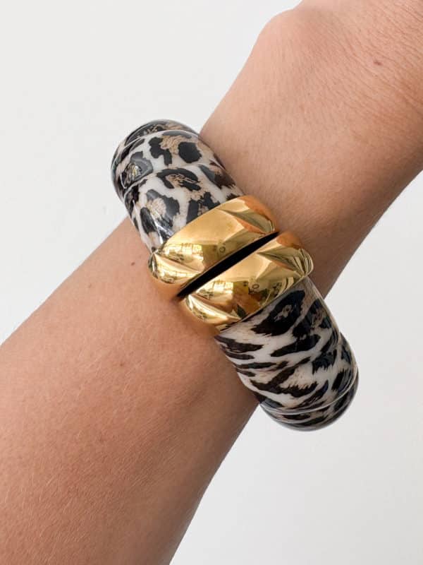 Bracelet manchette léopard
