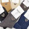Chaussettes à paillettes avec écussons coeur brodé de léopard chaussette brillantes
