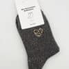 Chaussettes à paillettes avec écussons coeur brodé de léopard chaussette brillantes